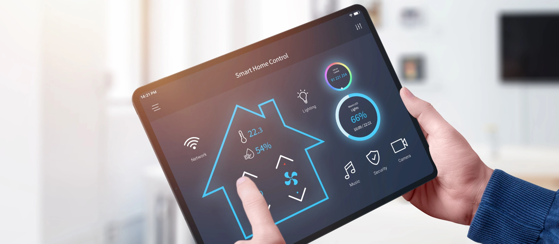 Smart Home Tablet mit Energieanzeige