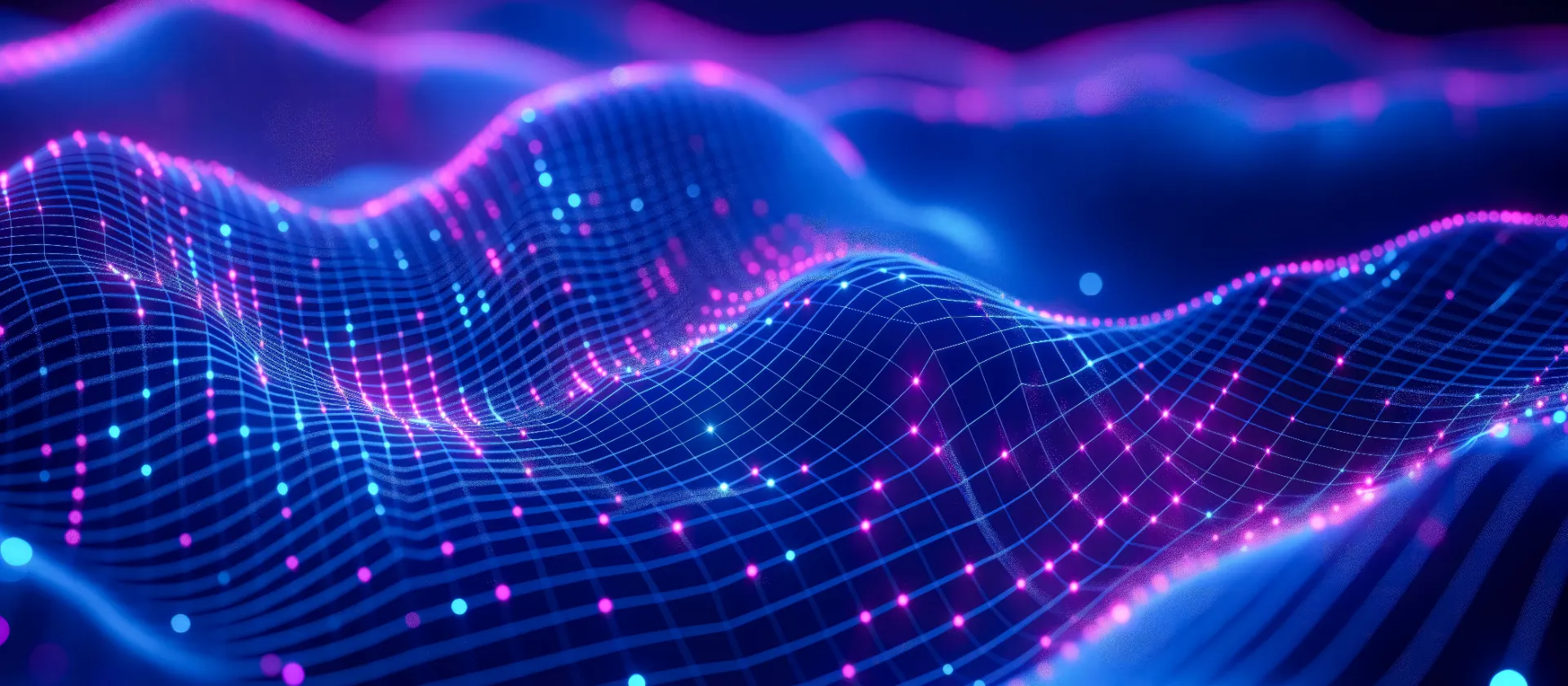 Abstraktes und futuristisches Netz mit lila und blauen Linien