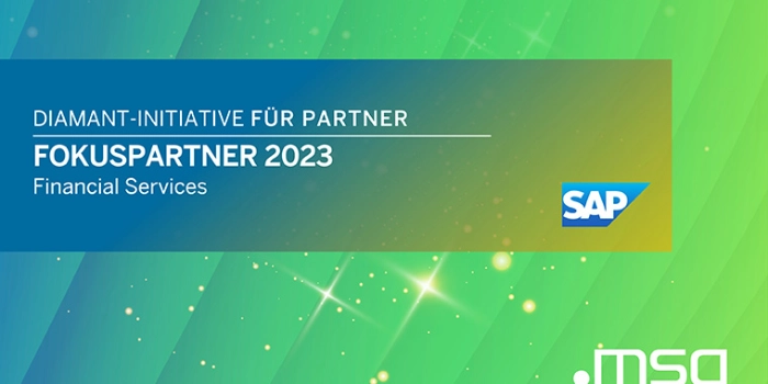 SAP Diamond Initiative 2023: msg recognized as a focus partner for Financial Services