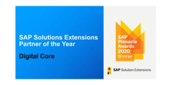 2020 SAP Pinnacle Award Digital Core