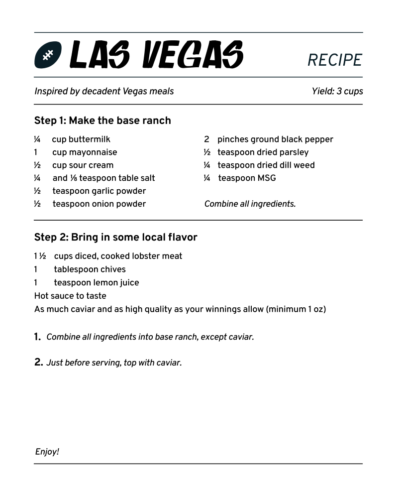 Receta de rancho de Las Vegas