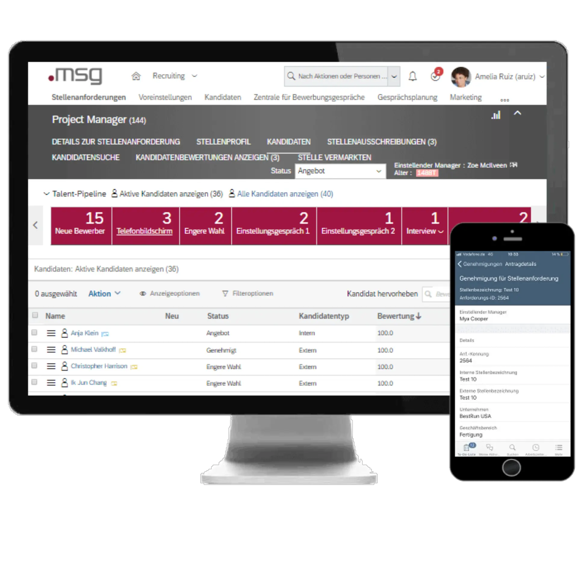 Rekrutierung mit Übersicht: Stellen und Bewerber